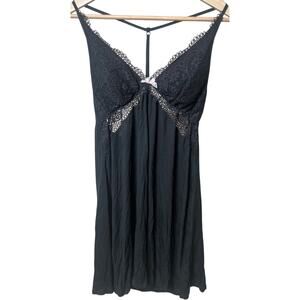 Victoria Secret Black Babydoll Dress Adjustable Large